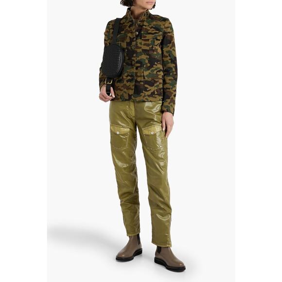 NEW Nili Lotan Cambre Camouflage print cotton blend jacket size medium - Picture 1 of 7